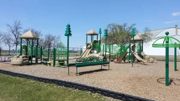 Playground equipment at Roosevelt Park in Devils Lake.