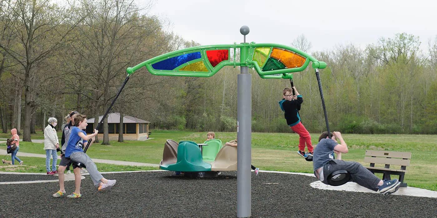 Accessible play structure at Secor Barrier Free Playground in Secor Metropark