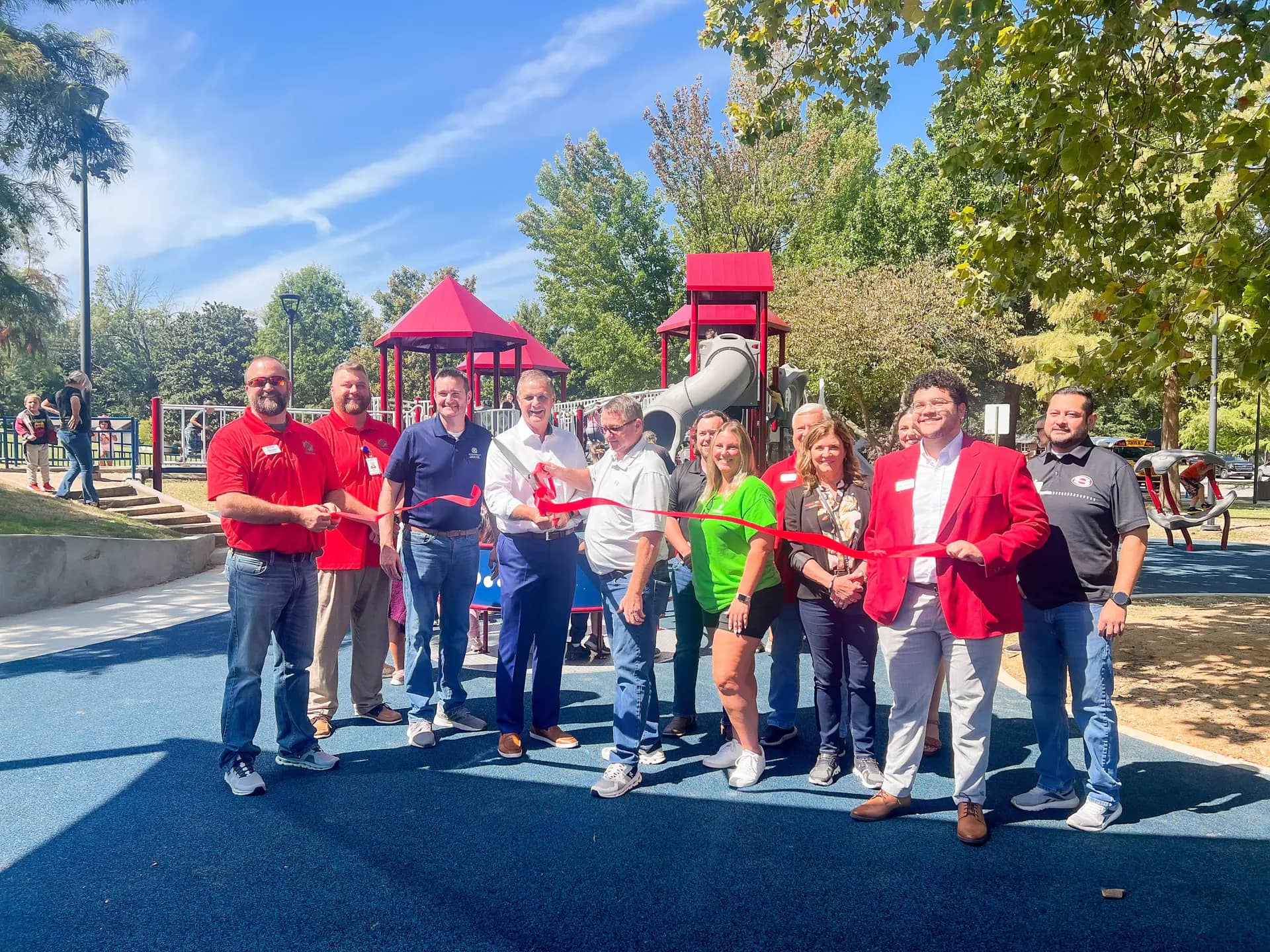 Families and city officials at Murphy Park reopening