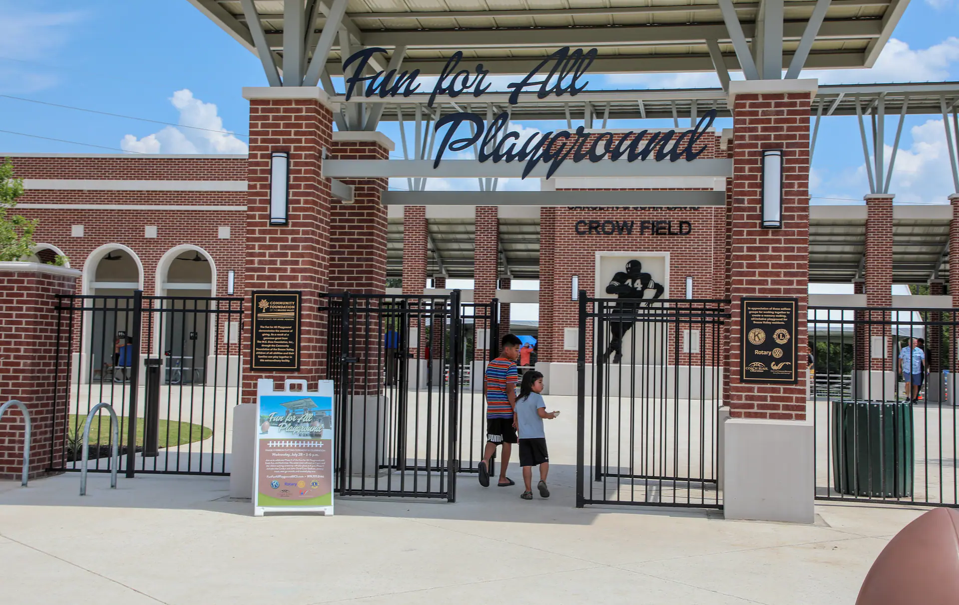 Accessible play features at Fun for All Playground