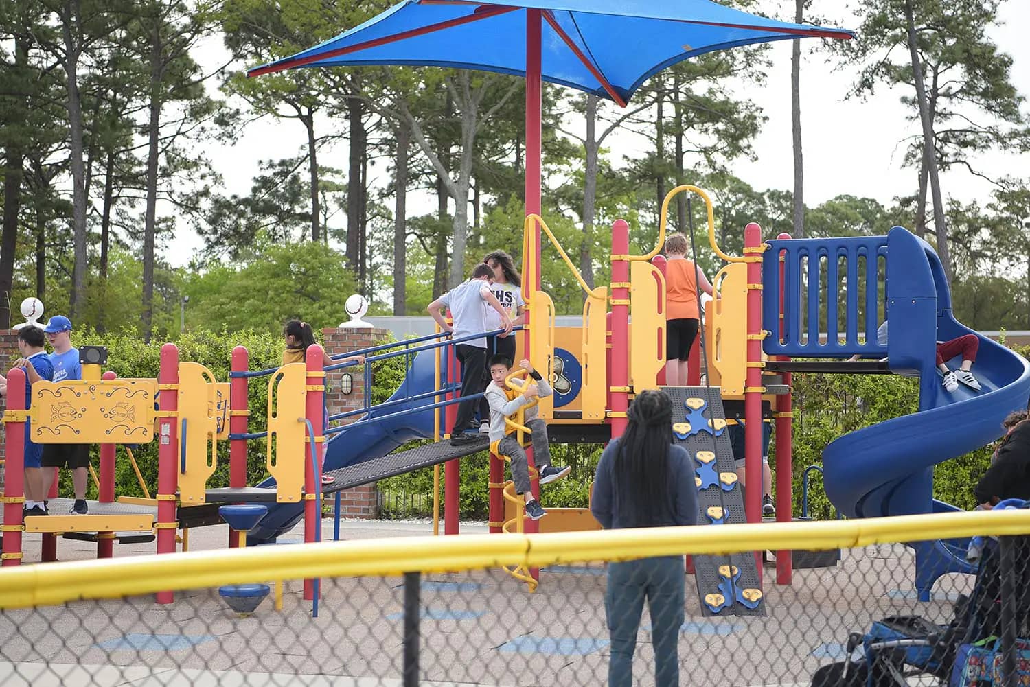 Inclusive playground equipment with accessible surfacing and play structures in Myrtle Beach