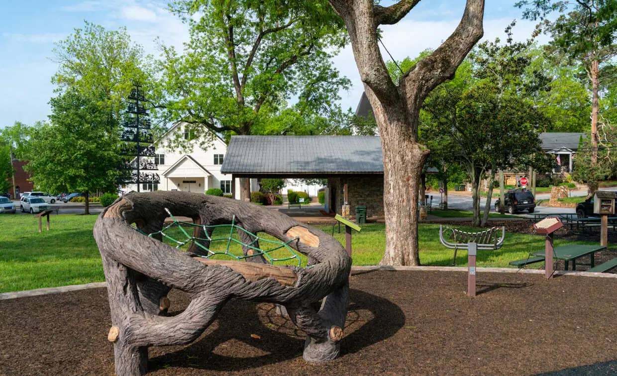 Closer view of the playground area at Hancock Park