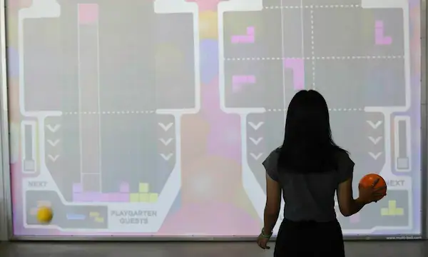 Interactive sports wall at The PlayGarten