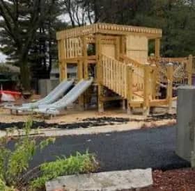 Play structure at the Cambridge universal design playground