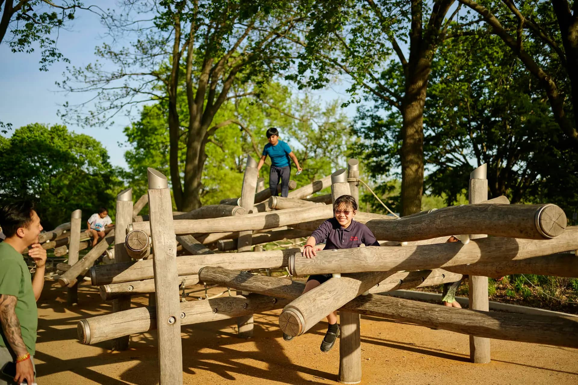 Play area and seating at Anna C. Verna Playground