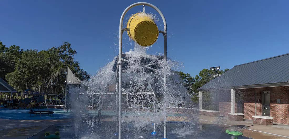 Splash pad at Water Works Park