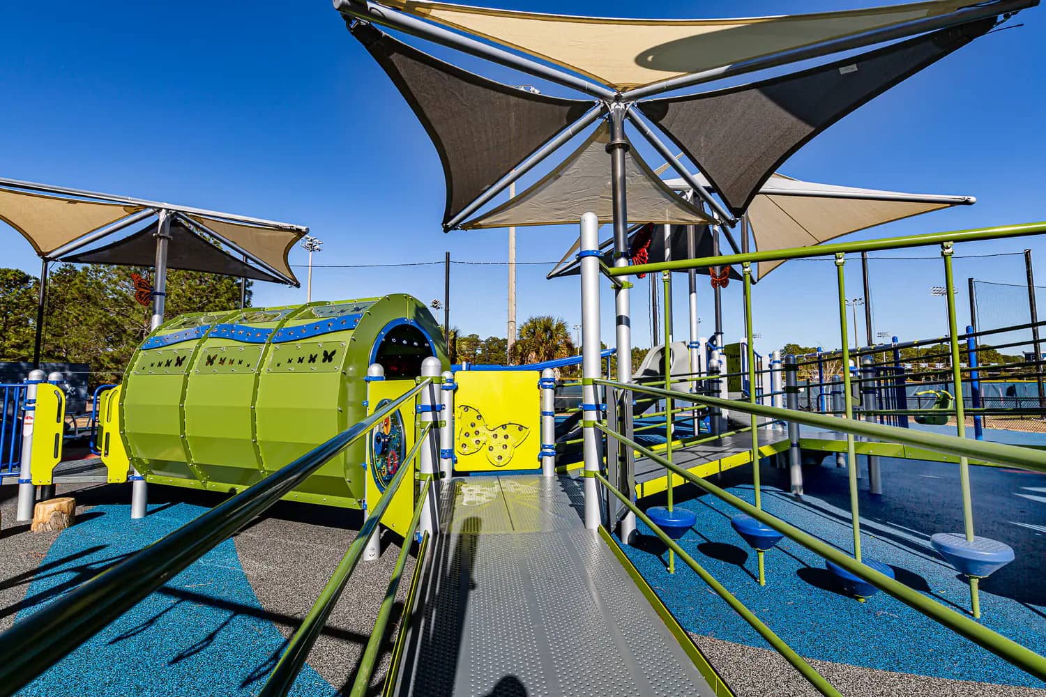 Shade-covered area at Gregory's Playground