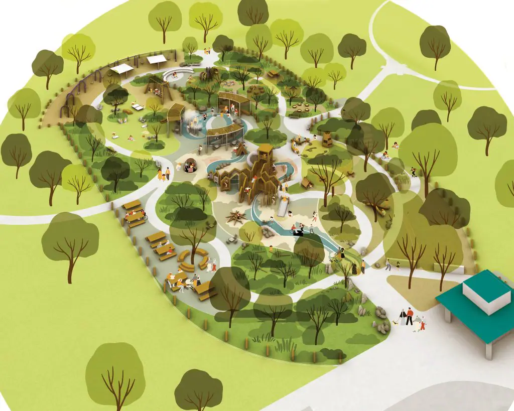 Large destination-style playground structure at a Utah park