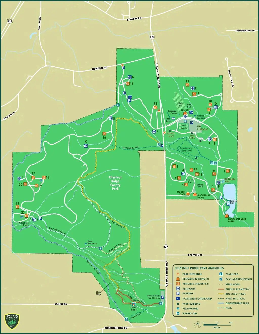 Chestnut Ridge Park amenities map