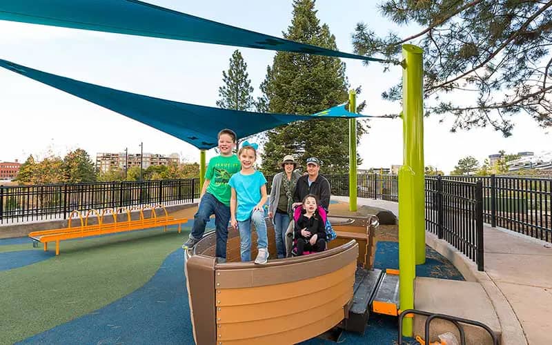 Family at Providence Playscape in Spokane