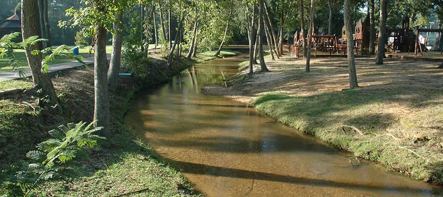 Village Green and Mill Creek area connected to Kids' Kingdom