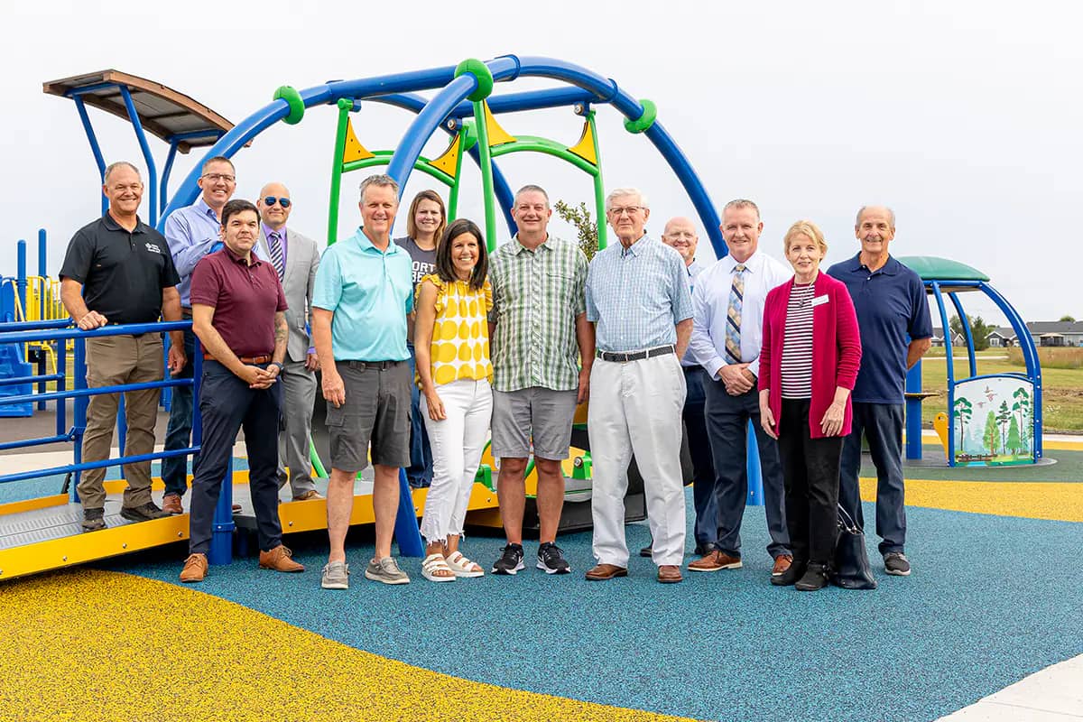 Accessible play equipment at Centennial Park in North Liberty